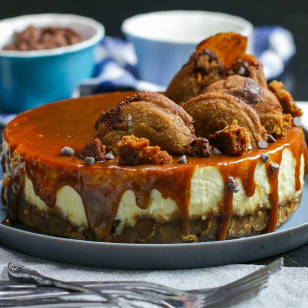 Toffee Chip Cookie Bottom Cheesecake