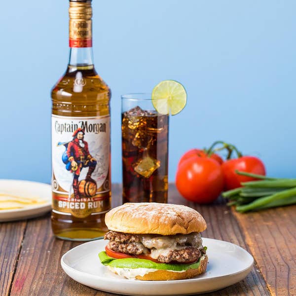 Grilled Double Smashed Burger And Spiced Cuba Libre