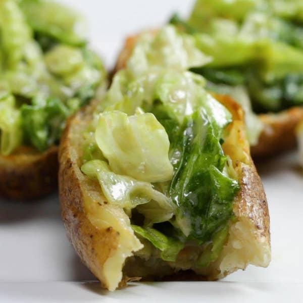 Caesar Salad Potato Skins