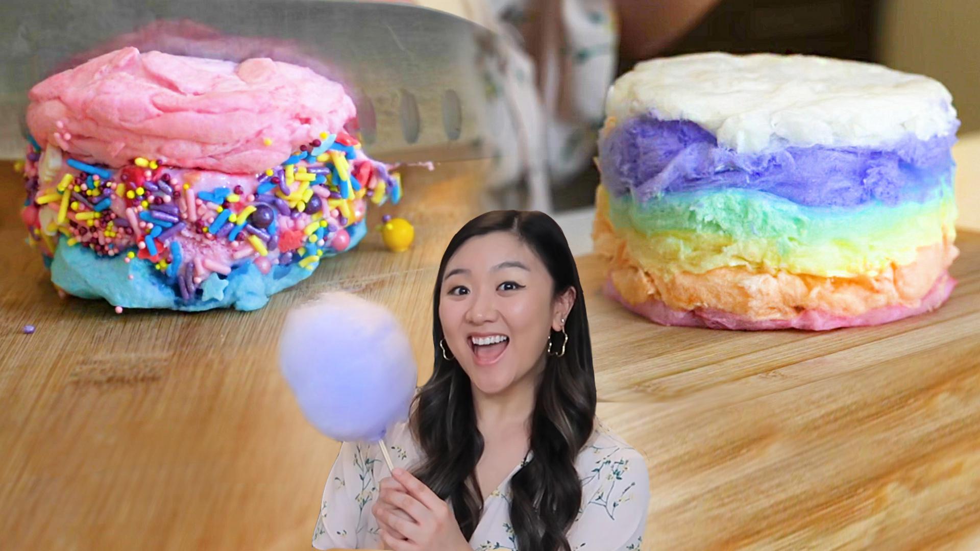 Funfetti Cotton Candy Cake With Striped Cotton Candy Buttercream | Recipes