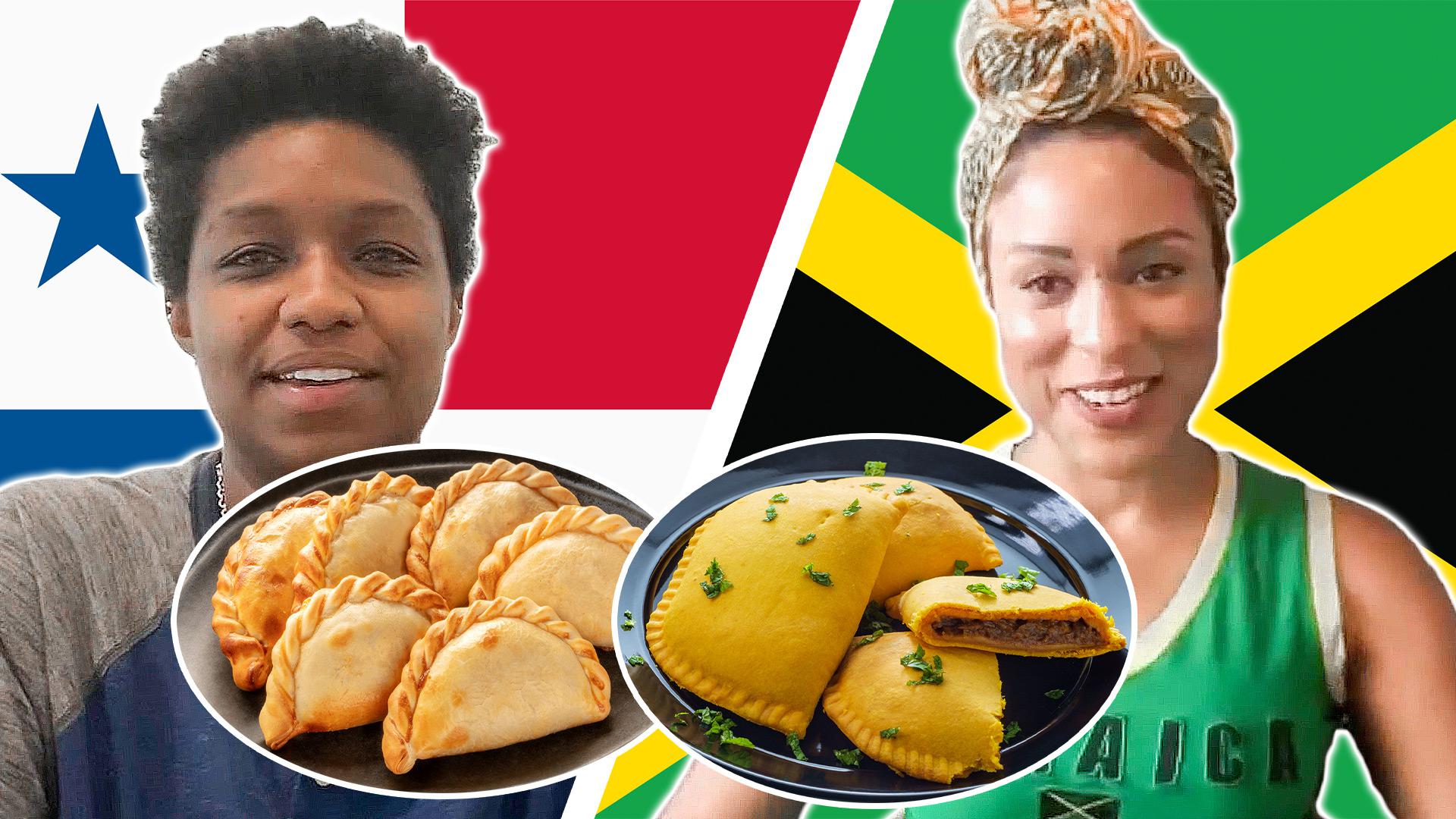 Two women have two delicious plates of food in front of them.