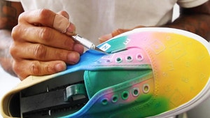 Main paints on a shoe