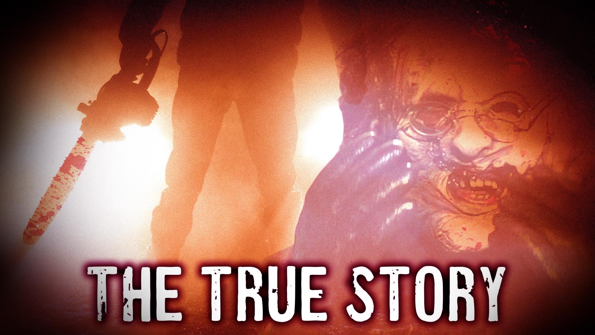 Texas Chainsaw Massacre's Leatherface and man with chainsaw