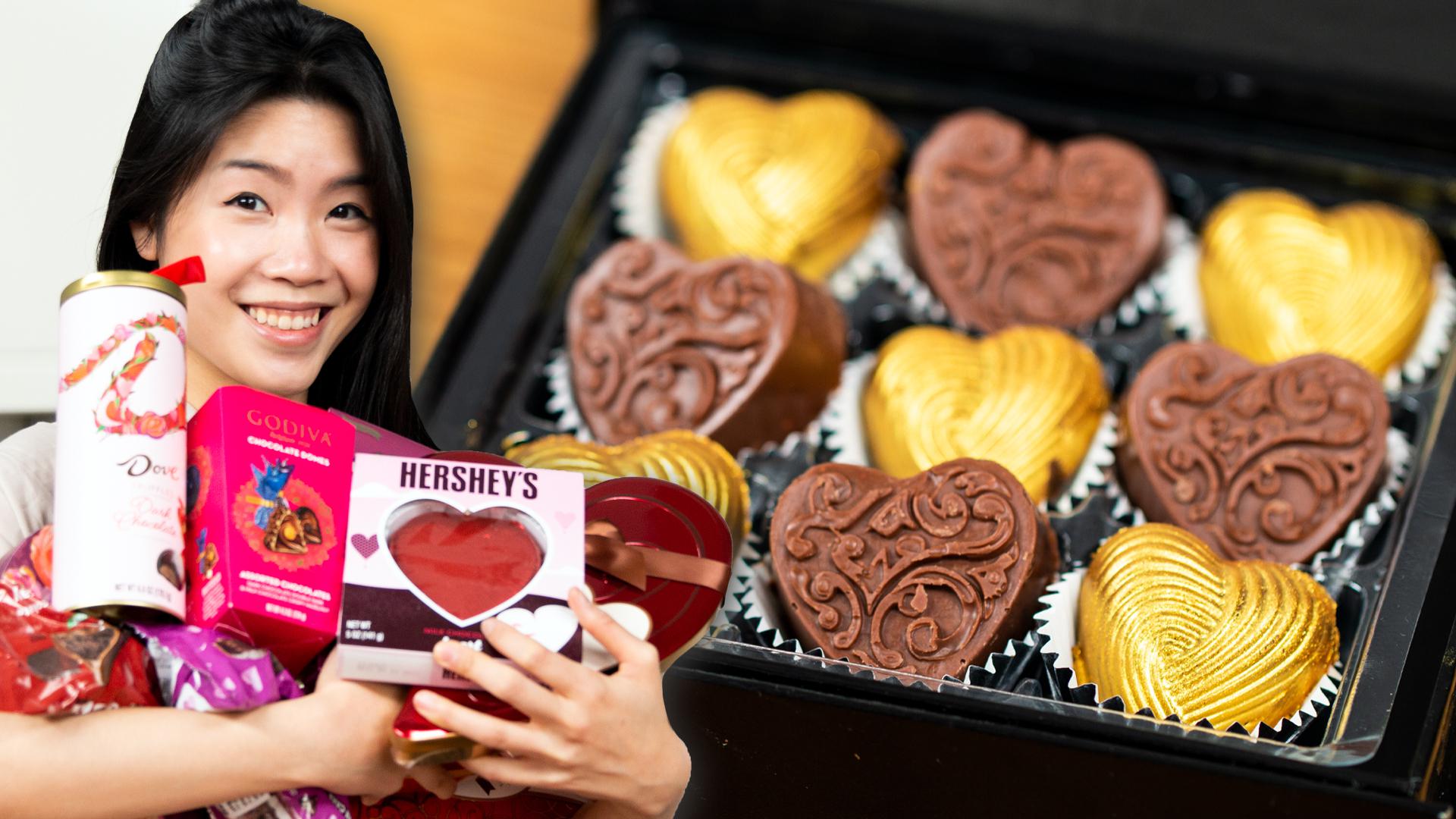 Inga holding a lot of chocolate.