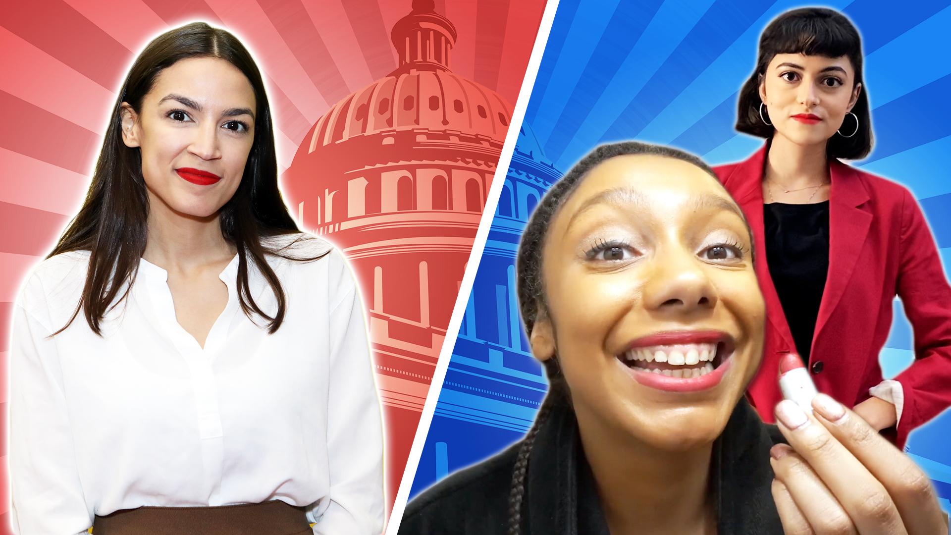 Alexandria Ocasio-Cortez's photo next to Carolina and Alana.