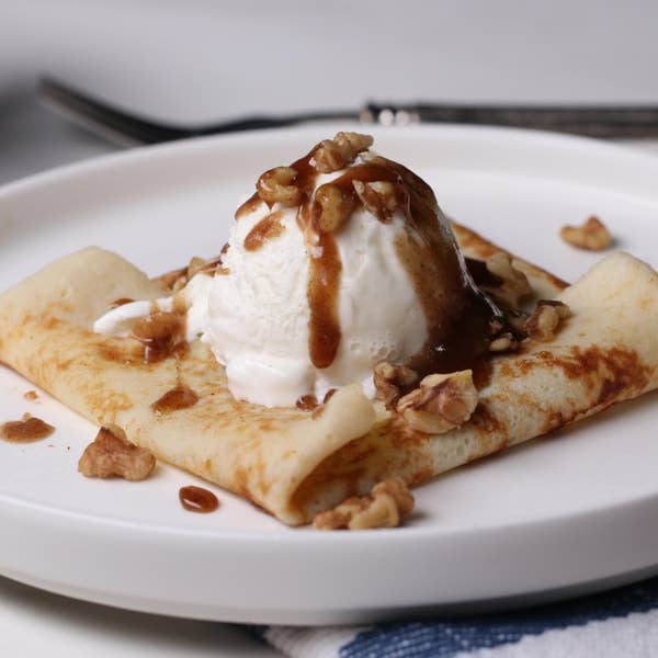 Bananas Foster Crepe Pockets