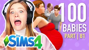 Kelsey looks shocked in front of Sims characters