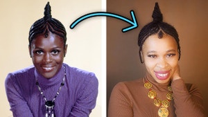 Cicely Tyson hairstyle next to Nwabundo Okongwu remake of it.