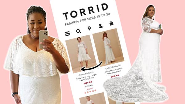 Plus Size Women try Torrid Wedding Dresses