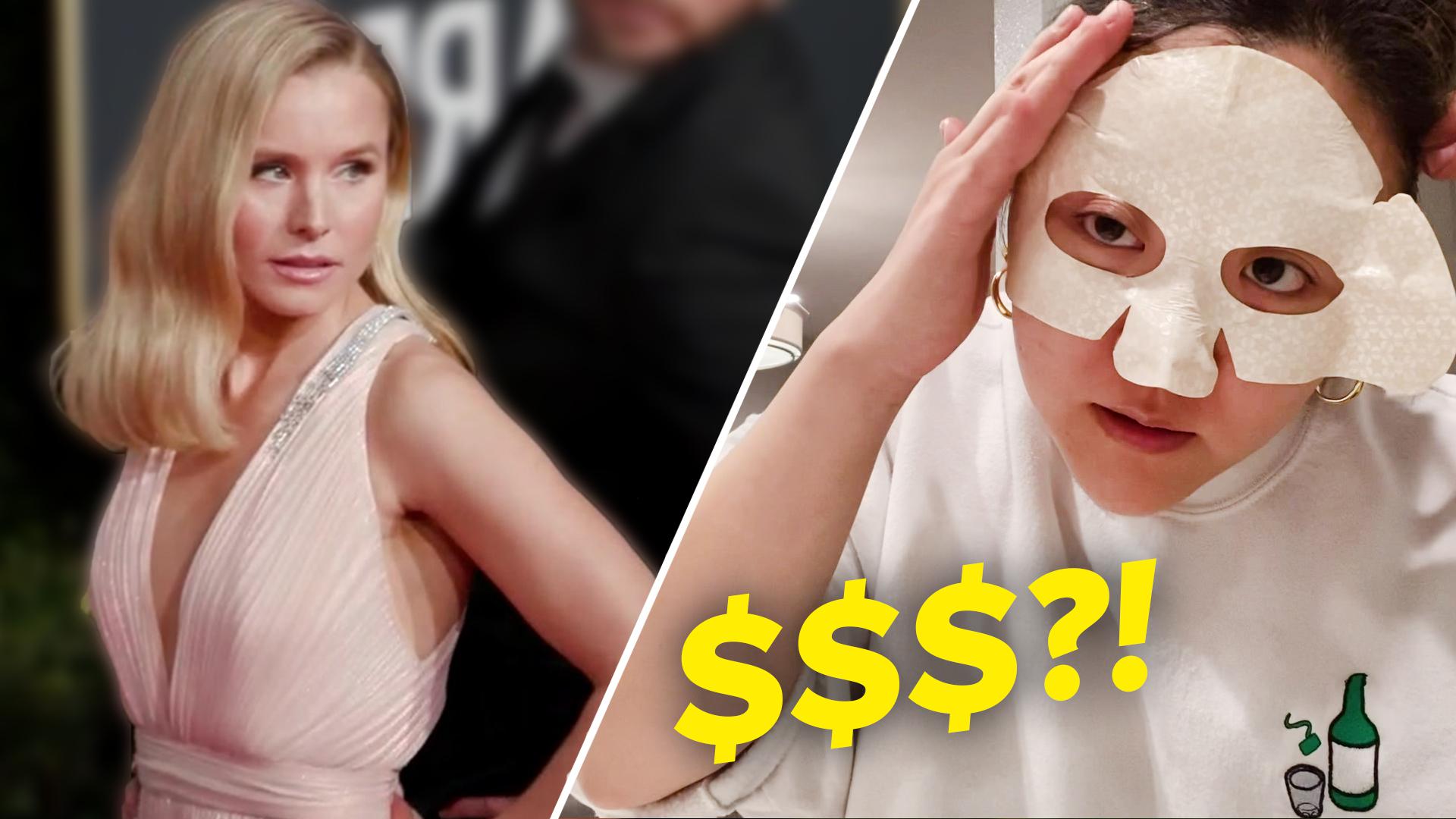 Jasmine tries on the face mask Kristen Bell swears by.