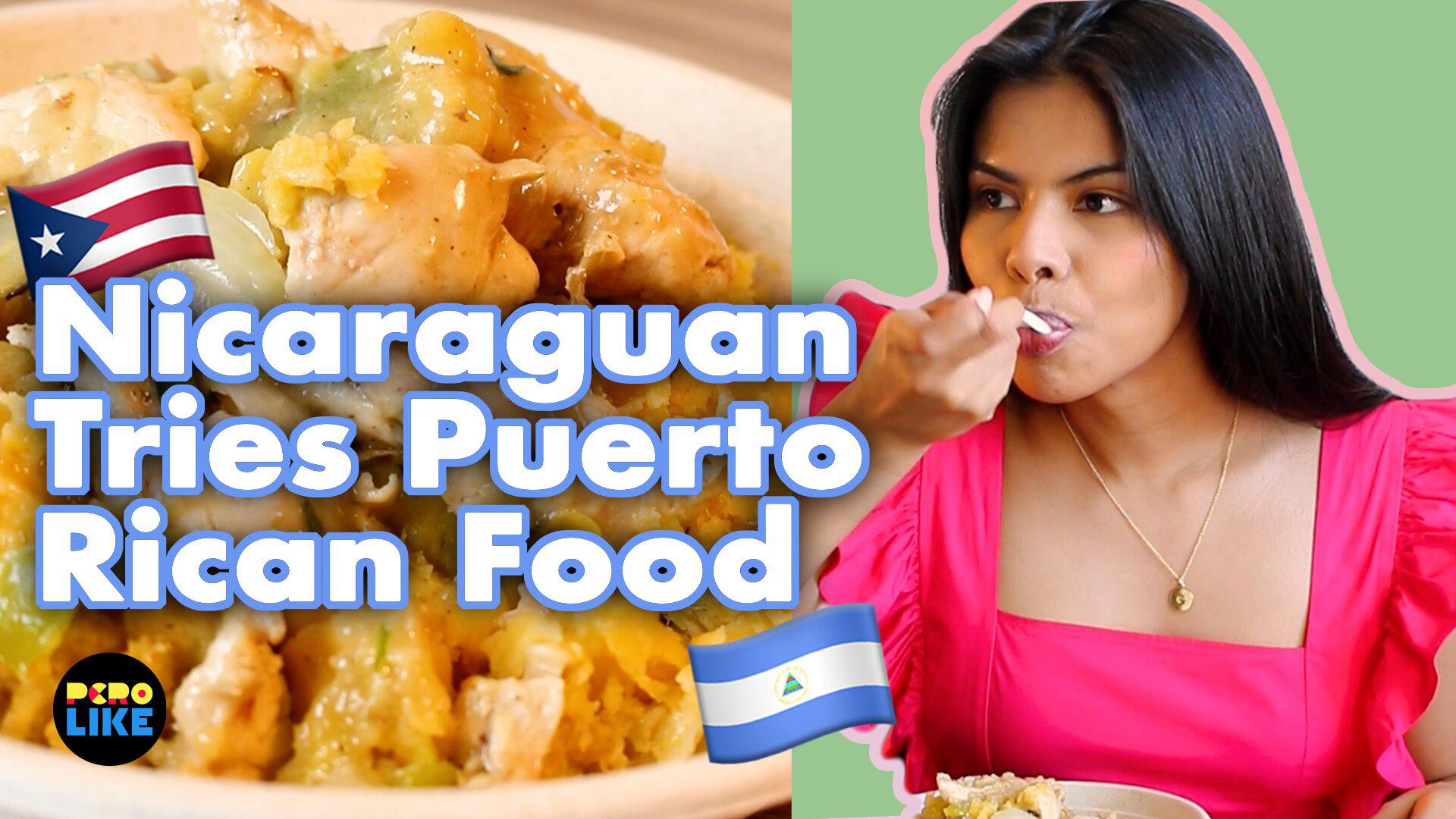 Nicaraguan Tries Puerto Rican Food