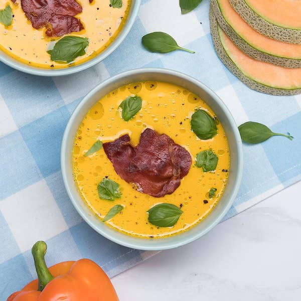 Cantaloupe Gazpacho With Crisped Prosciutto