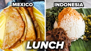 Lunch from Mexico and Indonesia. 