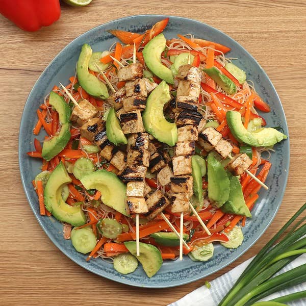 Miso-Glazed Tofu And Noodle Salad