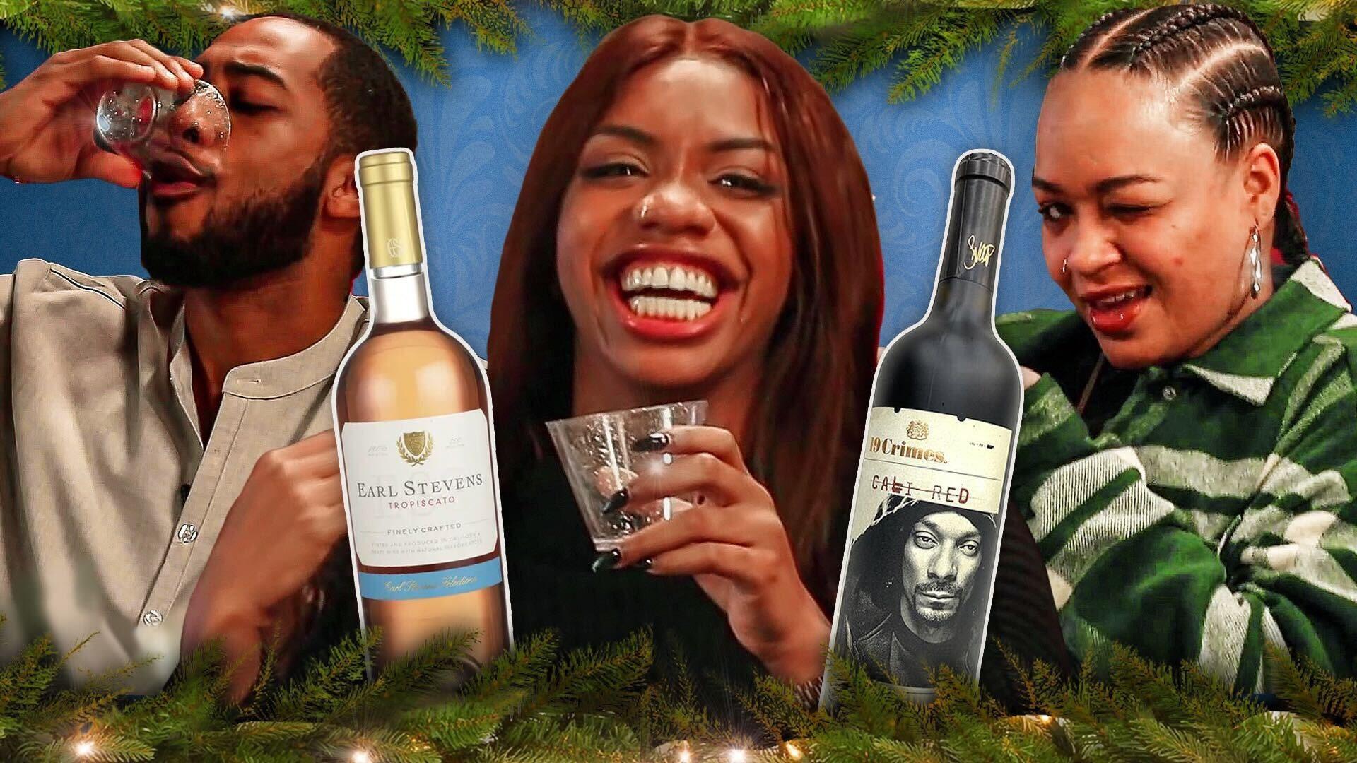 Jeff, Toria and Bri drinking wine.