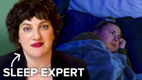 Person is having trouble sleeping, so sleep expert shares tips on how to fall asleep faster.