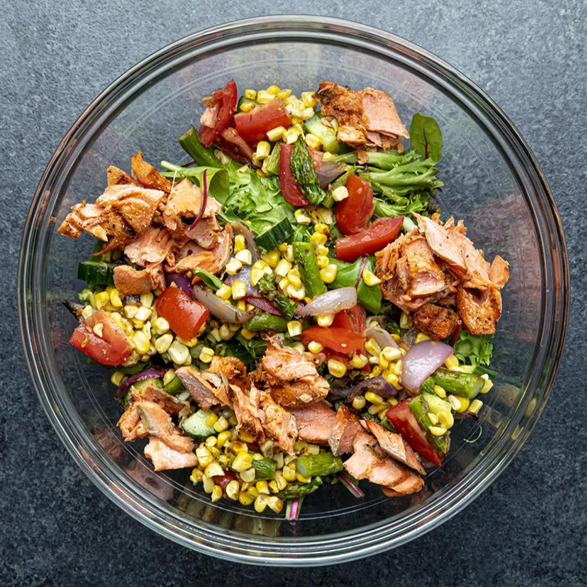 Grilled Brown Sugar Bourbon Salmon Salad Recipe by Tasty-image