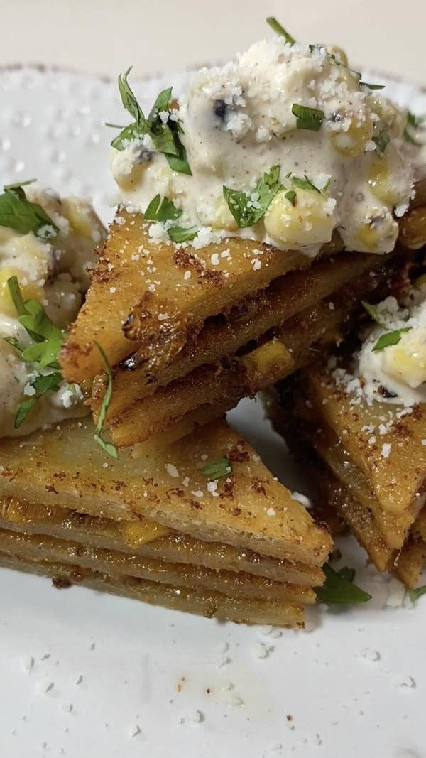 Street Corn Tortilla Cake