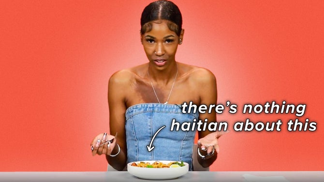 Johanna looks displeased with the bowl of spaghetti in front of her while holding a fork. Text reads, 