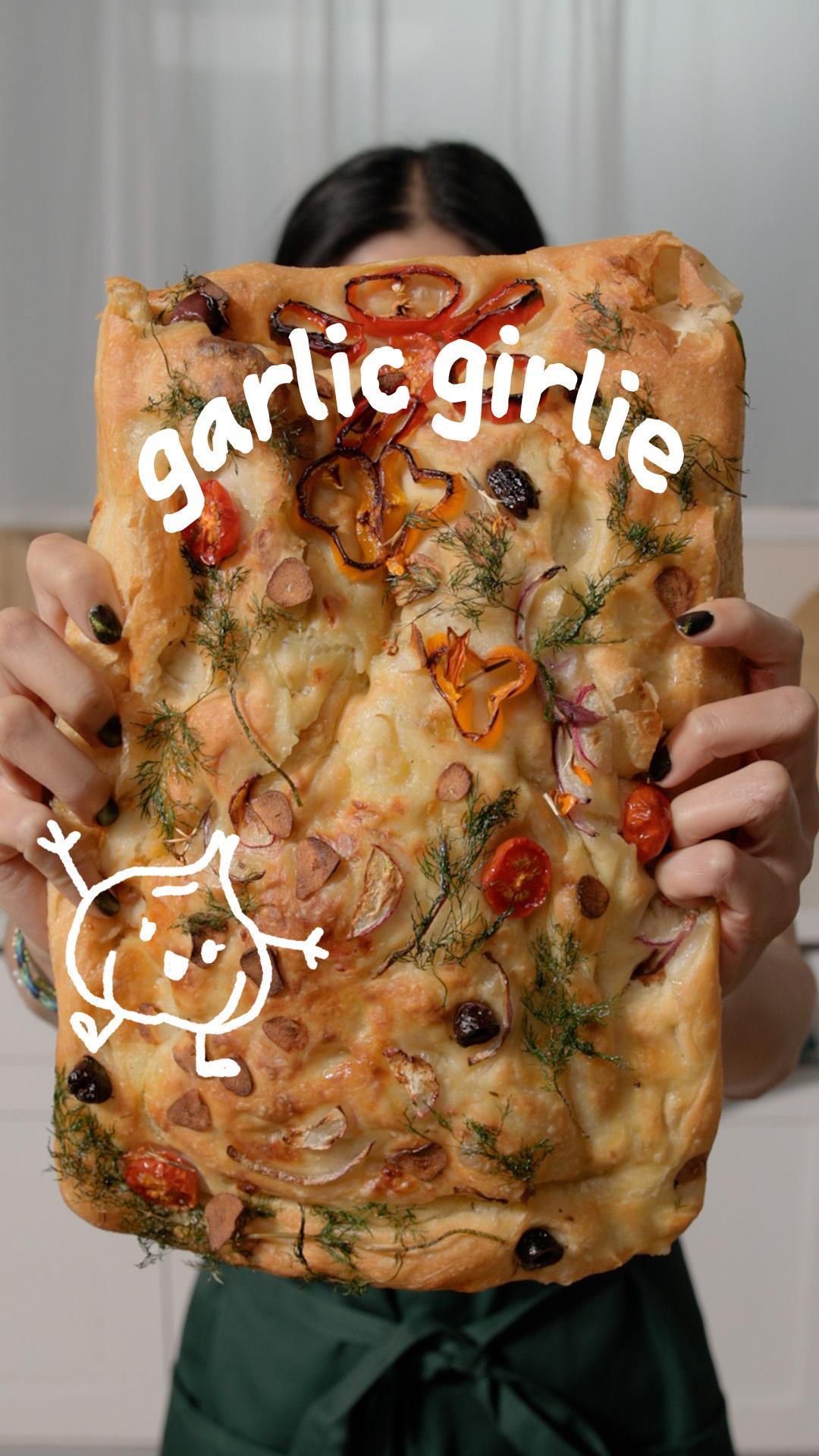 50 Garlic Clove Stuffed Focaccia