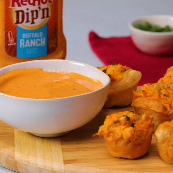 Buffalo Chicken Dip Biscuits