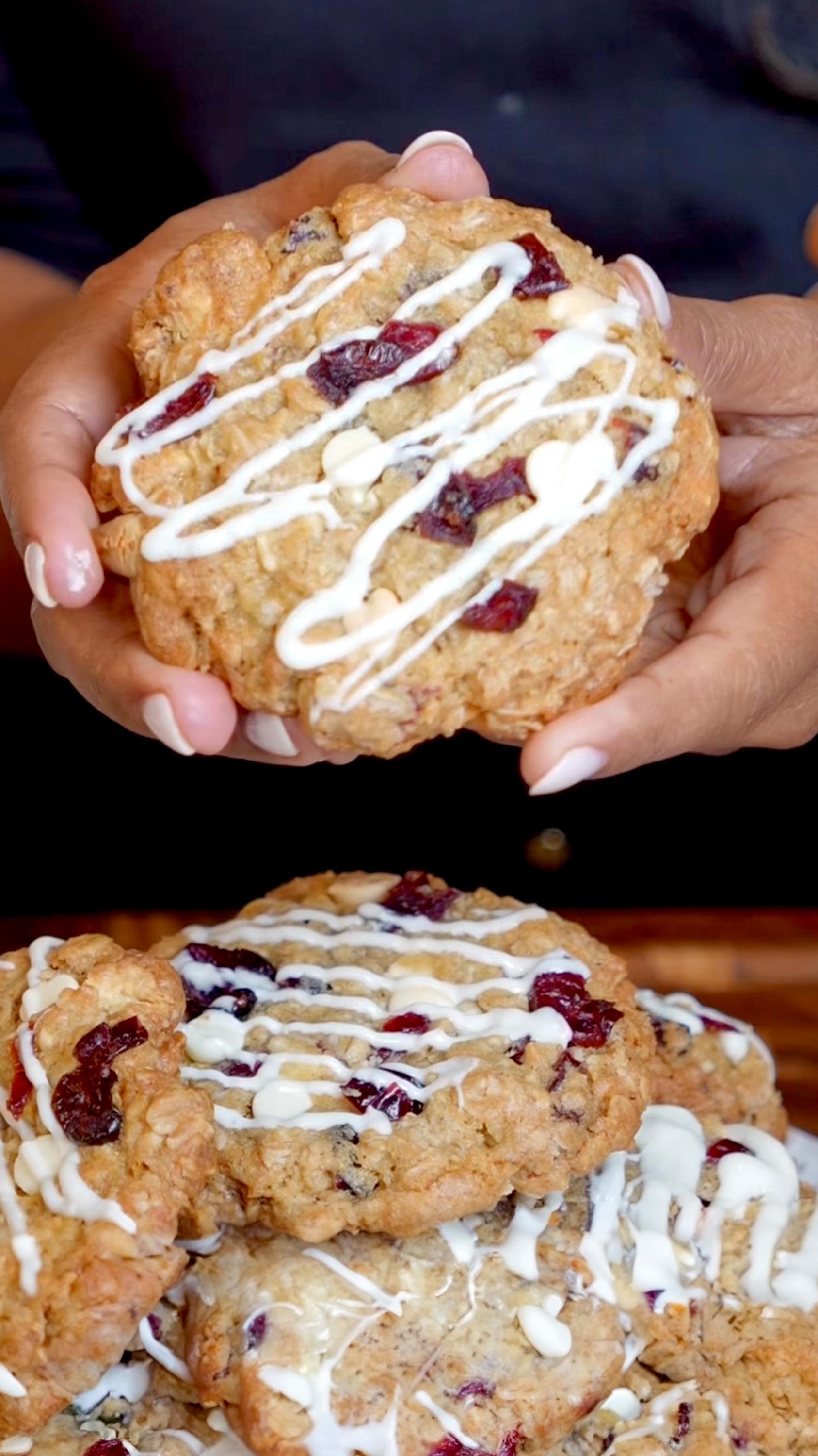 White Chocolate Cranberry Oatmeal Cookies