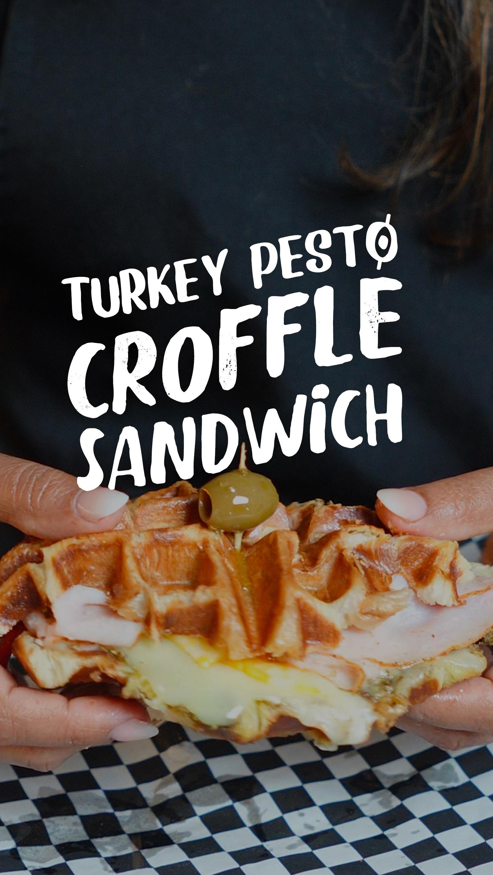 Turkey Pesto Croffle Sandwiches