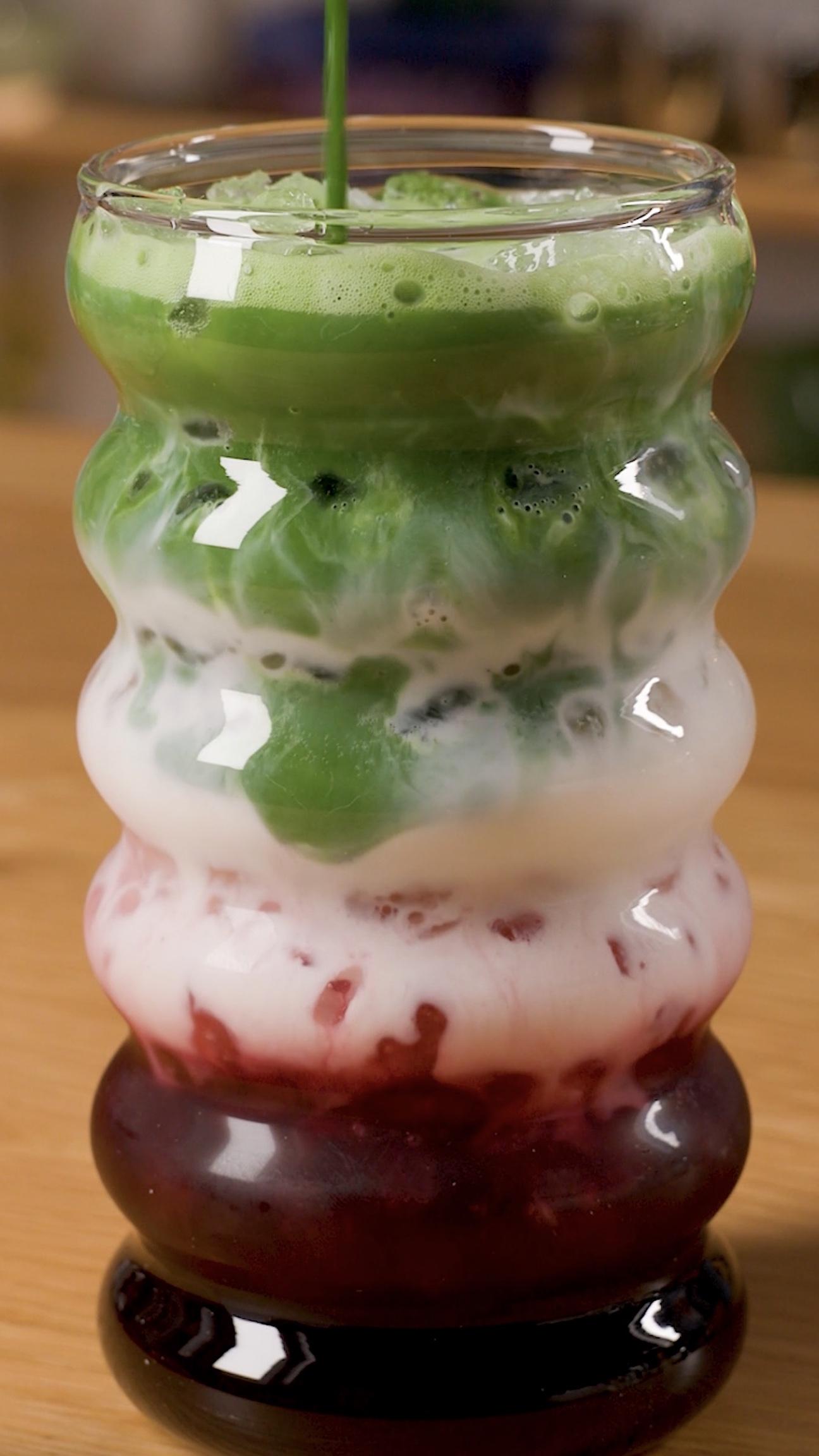 Cherry Vanilla Matcha Latte