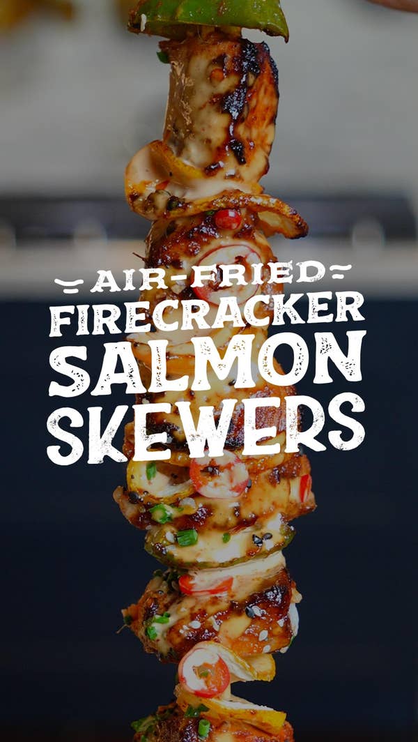 Air-Fried Firecracker Salmon Skewers