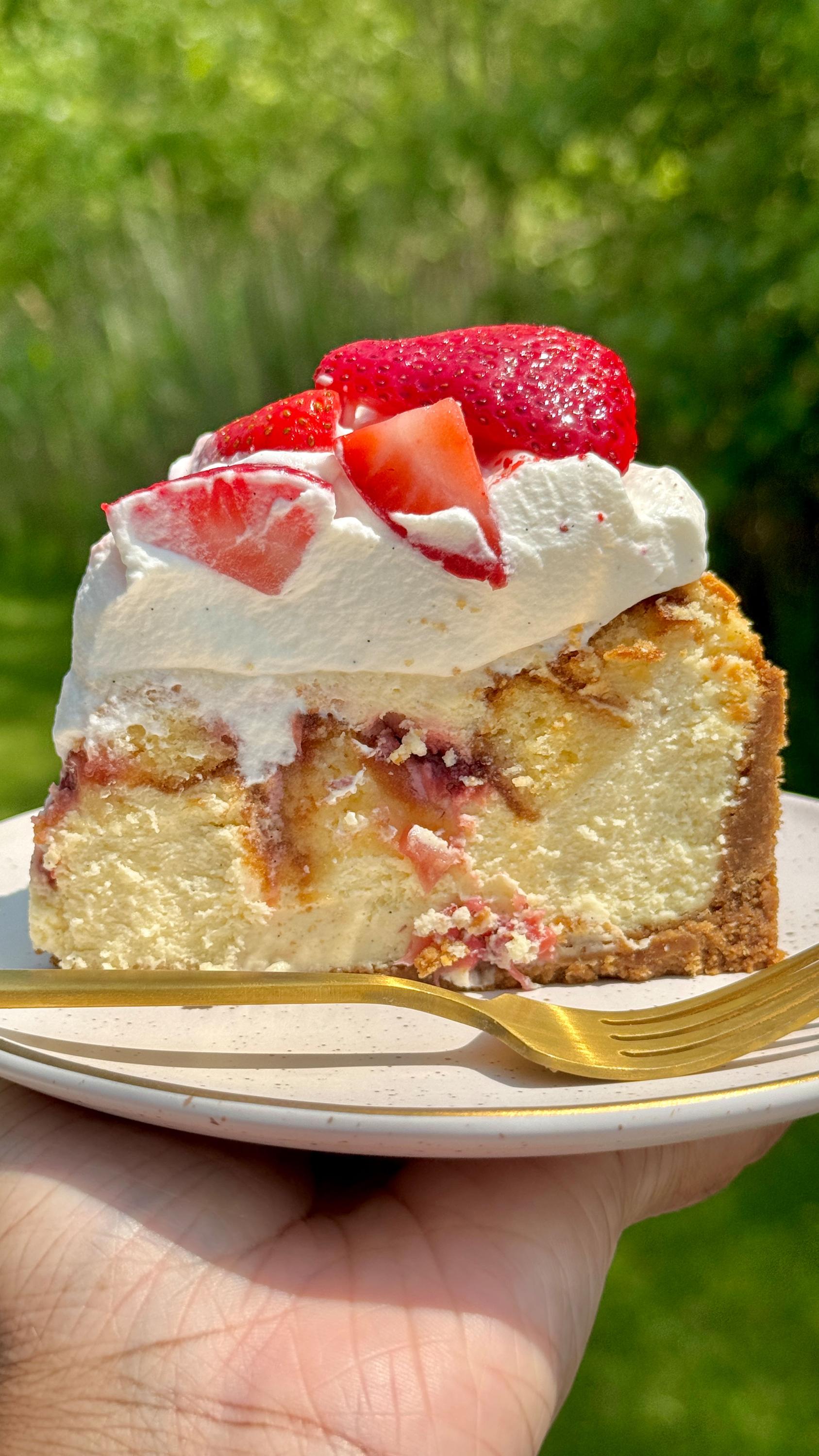 Gluten-Free Strawberry Shortcake Cheesecake