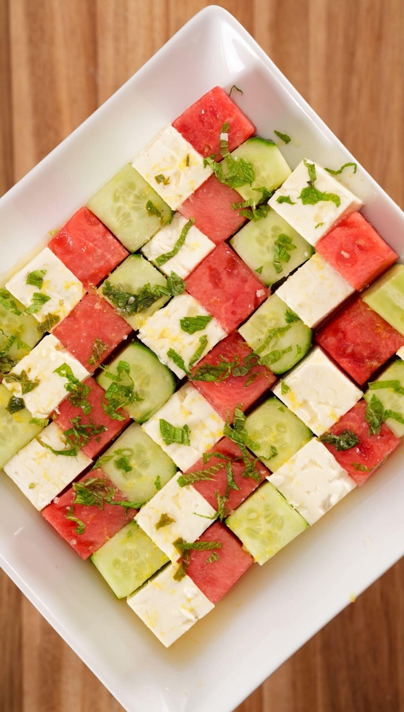 Watermelon, Cucumber, And Feta Salad