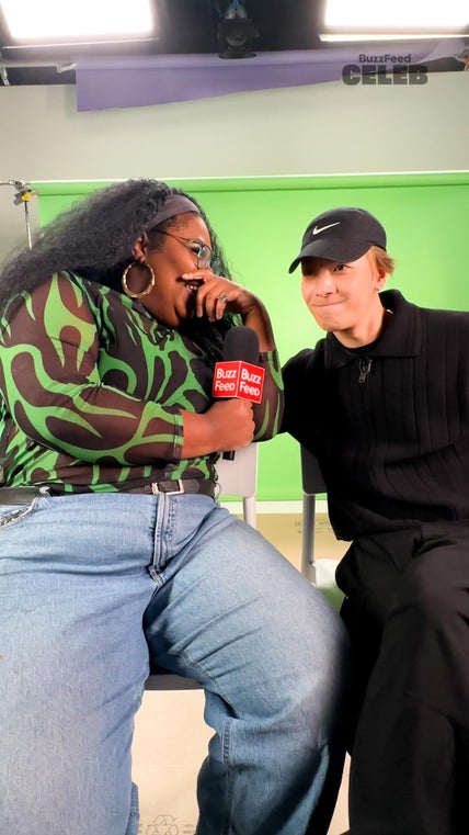 Jackson Wang sits in between old photos of himself making funny faces. The title reads, 