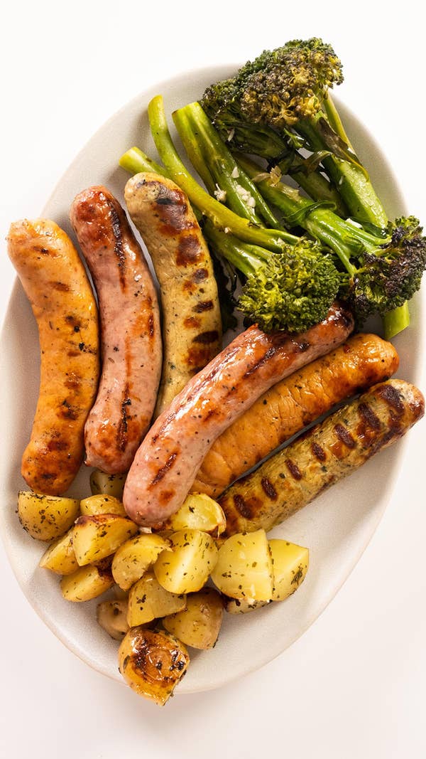 Grilled Sausage With Broccolini And Potatoes