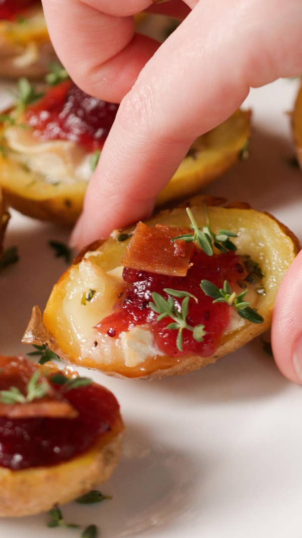 Cranberry Brie Potato Skins