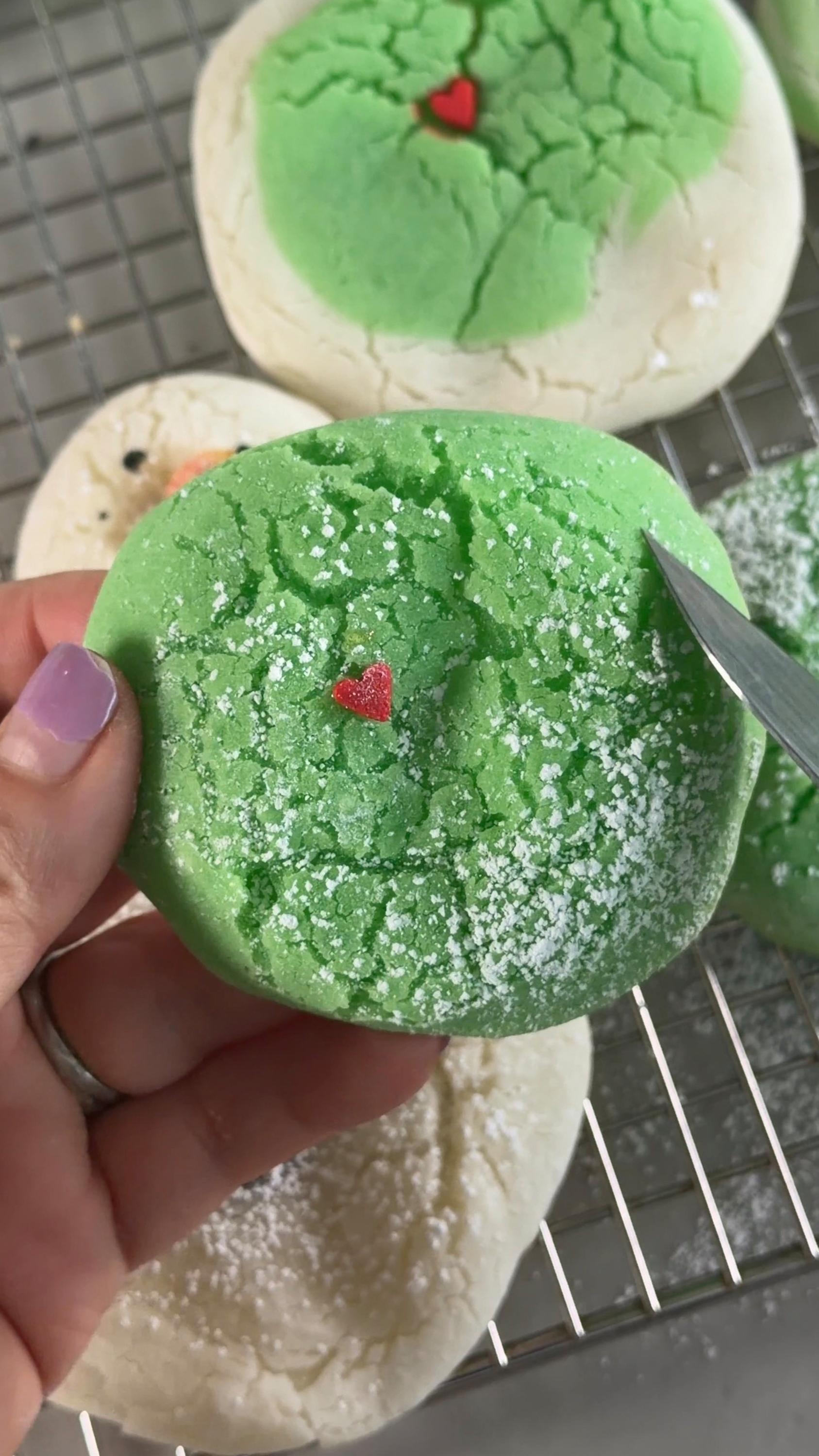 Grinch Mochi Cookies