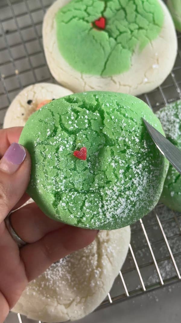 Grinch Mochi Cookies