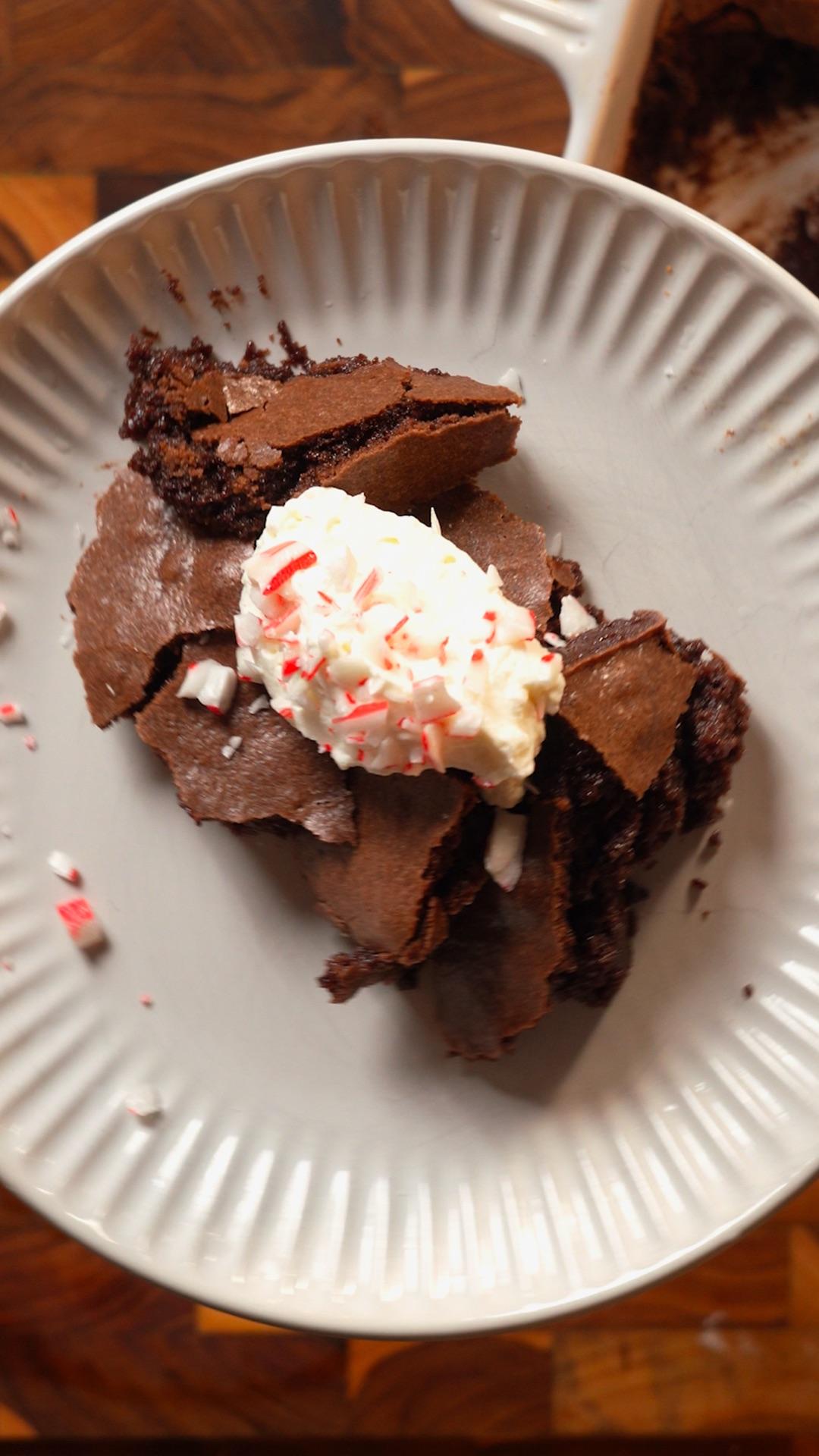 Peppermint Brownie Pudding