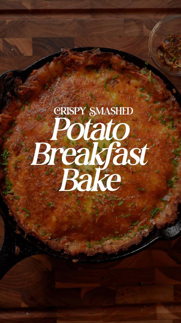 Crispy Smashed Potato Breakfast Bake