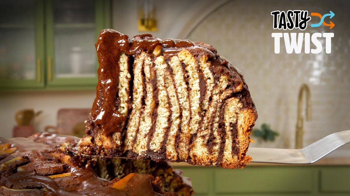 Giant Cinnamon Roll Brownies Recipe by Tasty