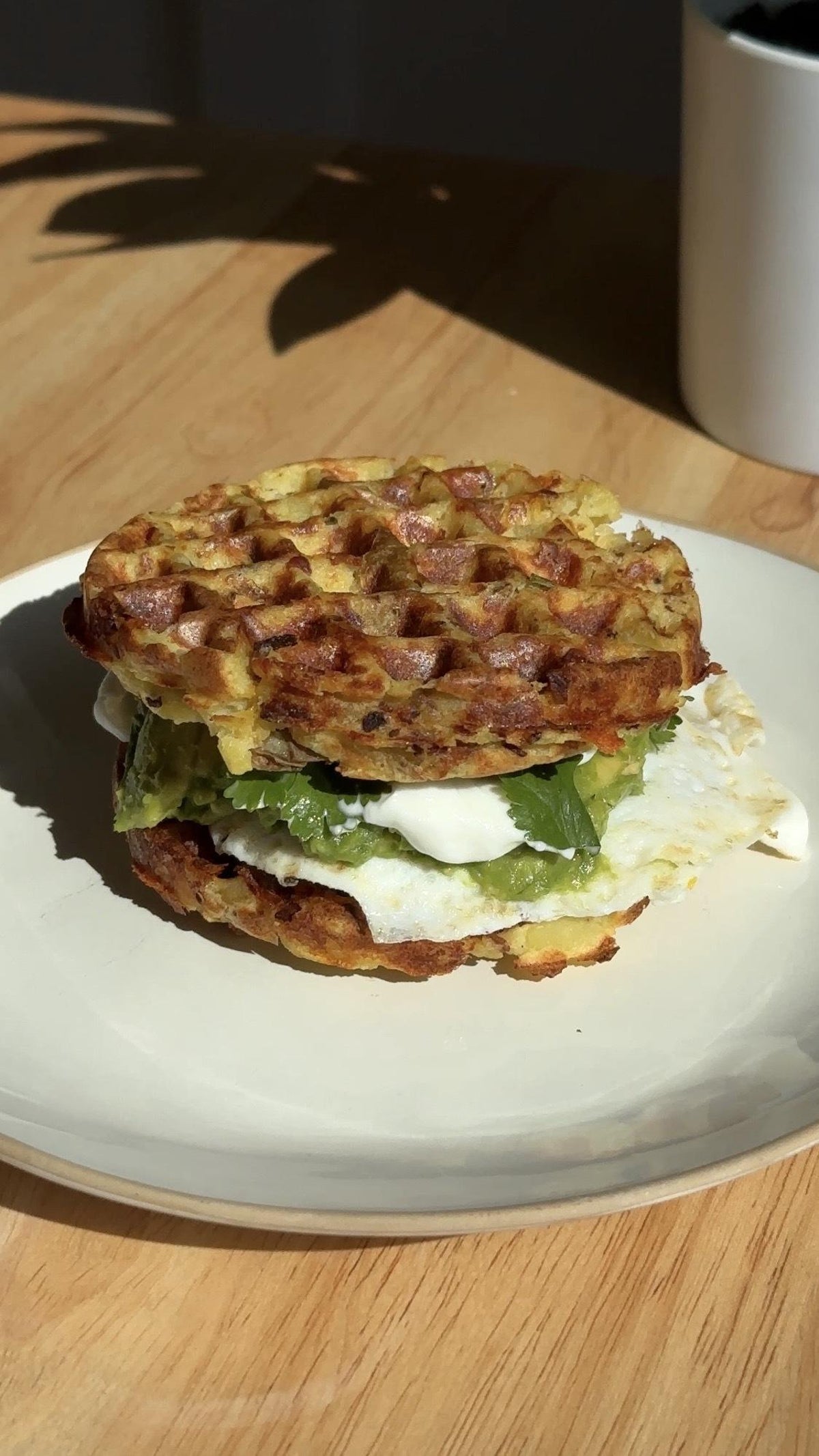 Loaded Potato Waffle Breakfast Sandwiches Recipe by Tasty