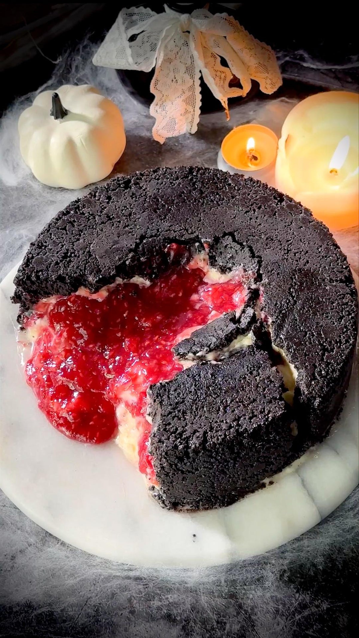 Spooky Raspberry Oreo Cheesecake Recipe by Tasty-image