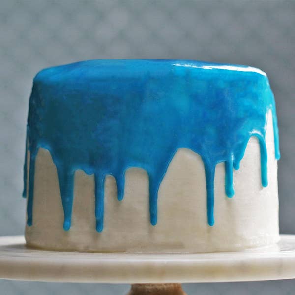 Blue Drip Boxed Cake