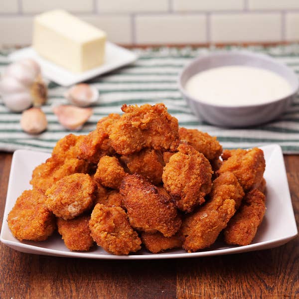 Air-Fried Garlic Popcorn Chicken