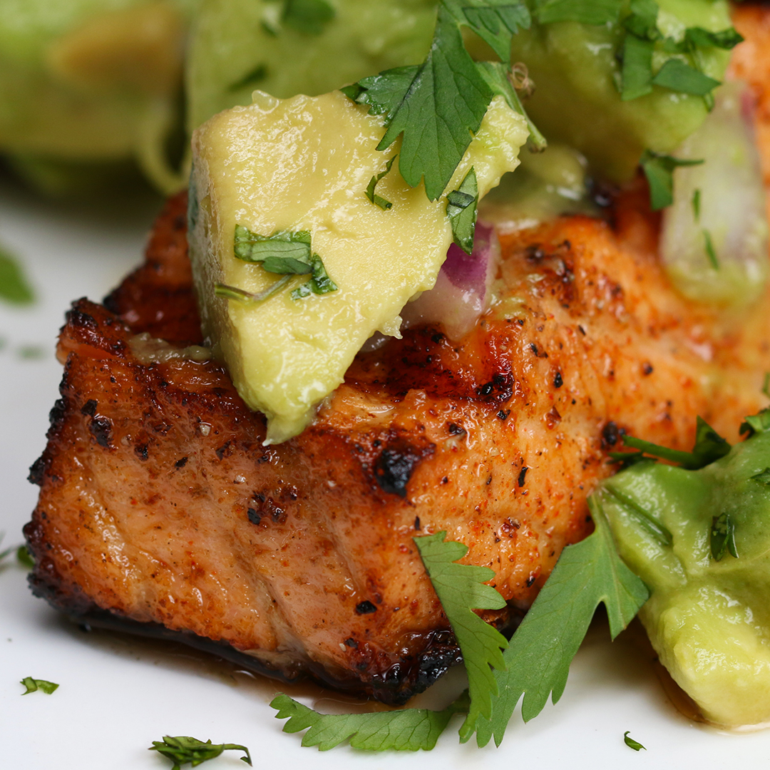 Grilled Salmon With Avocado Salsa Recipe By Tasty