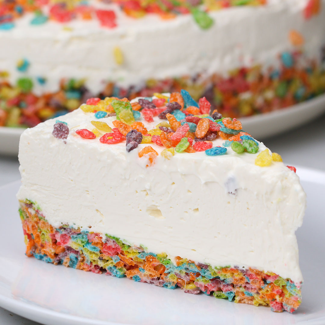 Froot Loops® No-Bake Rainbow Cheesecake