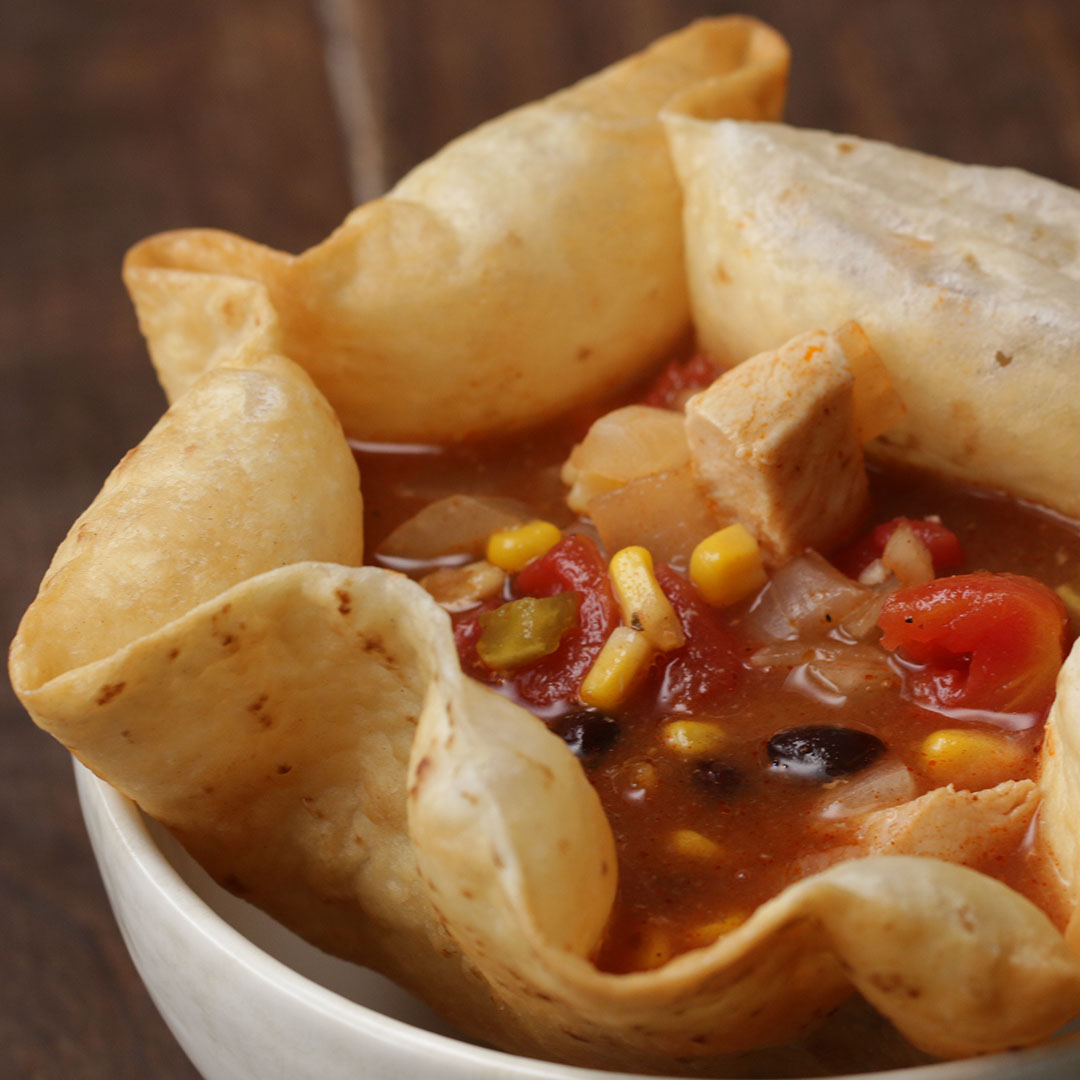 Chicken Tortilla Bowl Soup Recipe by Tasty_image