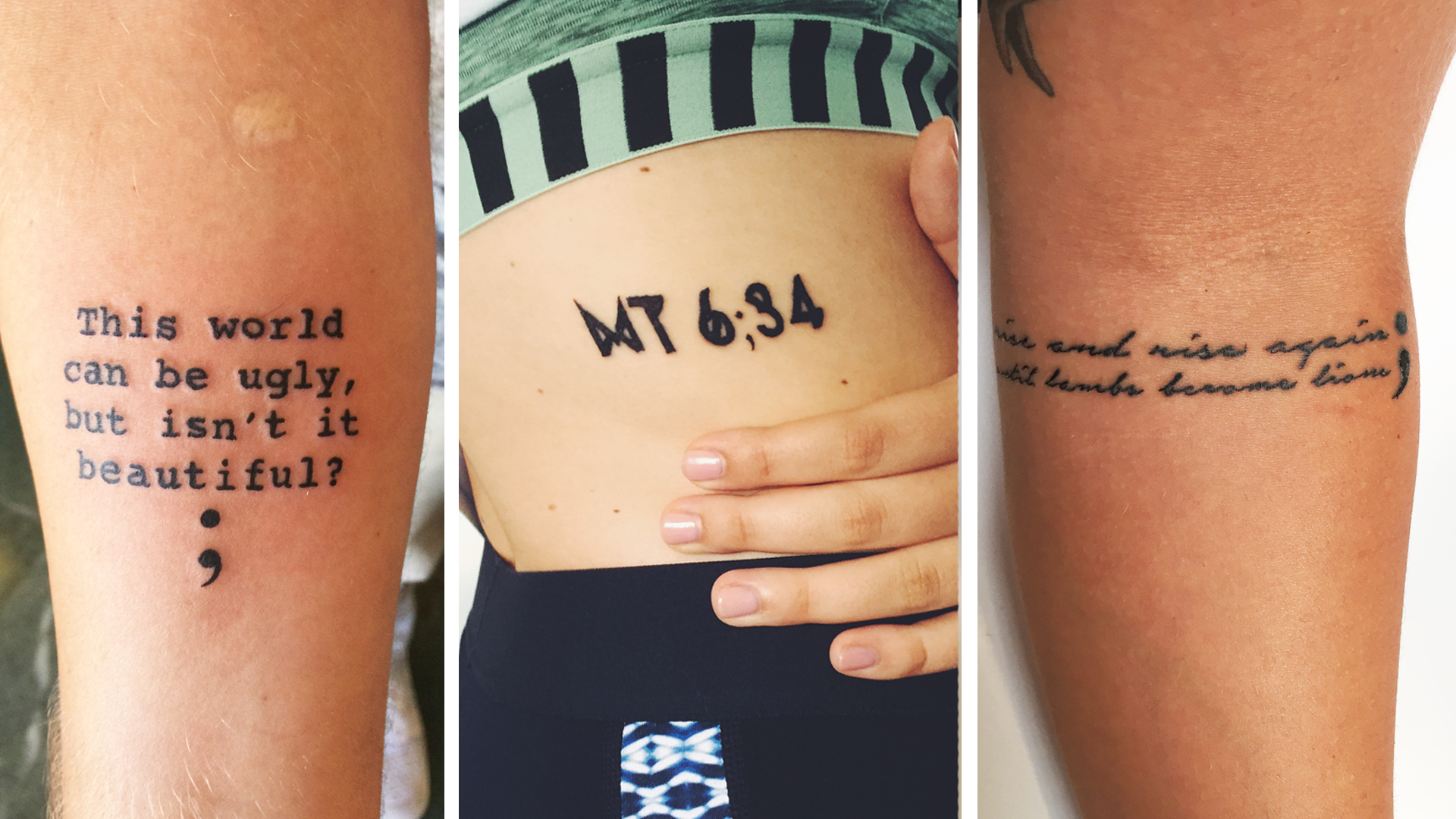 Little Semicolon Temporary Tattoo Set of 3  Little Tattoos