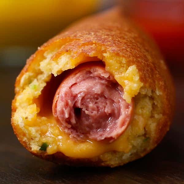 Cheesy Fried Hot Dogs By Bien Tasty Recipe By Tasty This corn dog recipe is a classic fair treat that's easy to make at home! cheesy fried hot dogs by bien tasty recipe by tasty