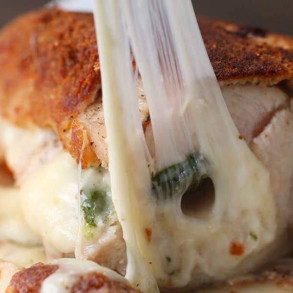 Ham, Cheese, And Spinach-stuffed Chicken