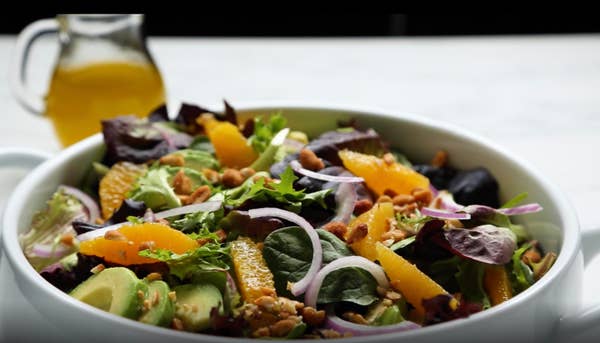 Mixed Green Salad With Orange Dressing